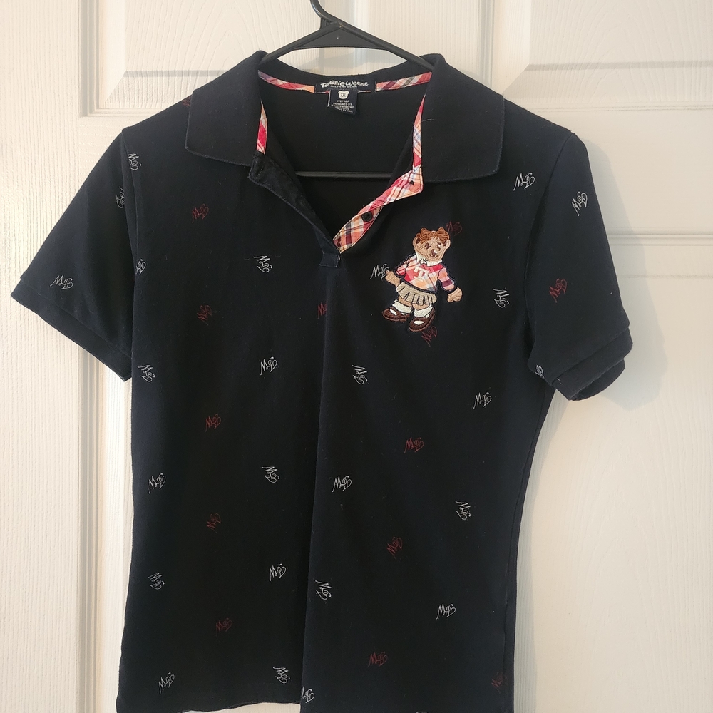 Teenie Weenie Navy Polo with Bear Design